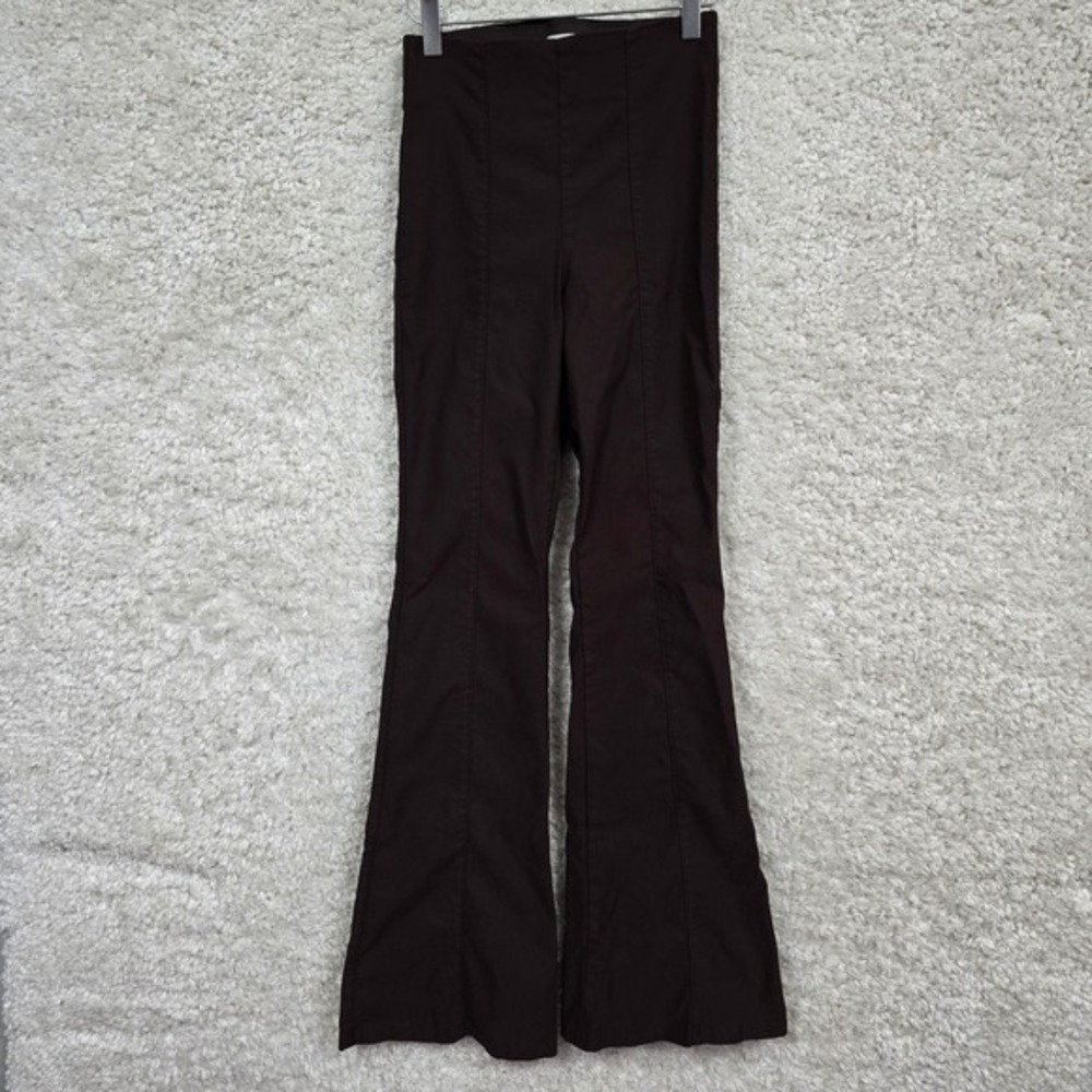 Garage Flare Pants‎ Womens XS Brown High Rise Seam Front Stretch Retro Y2K
